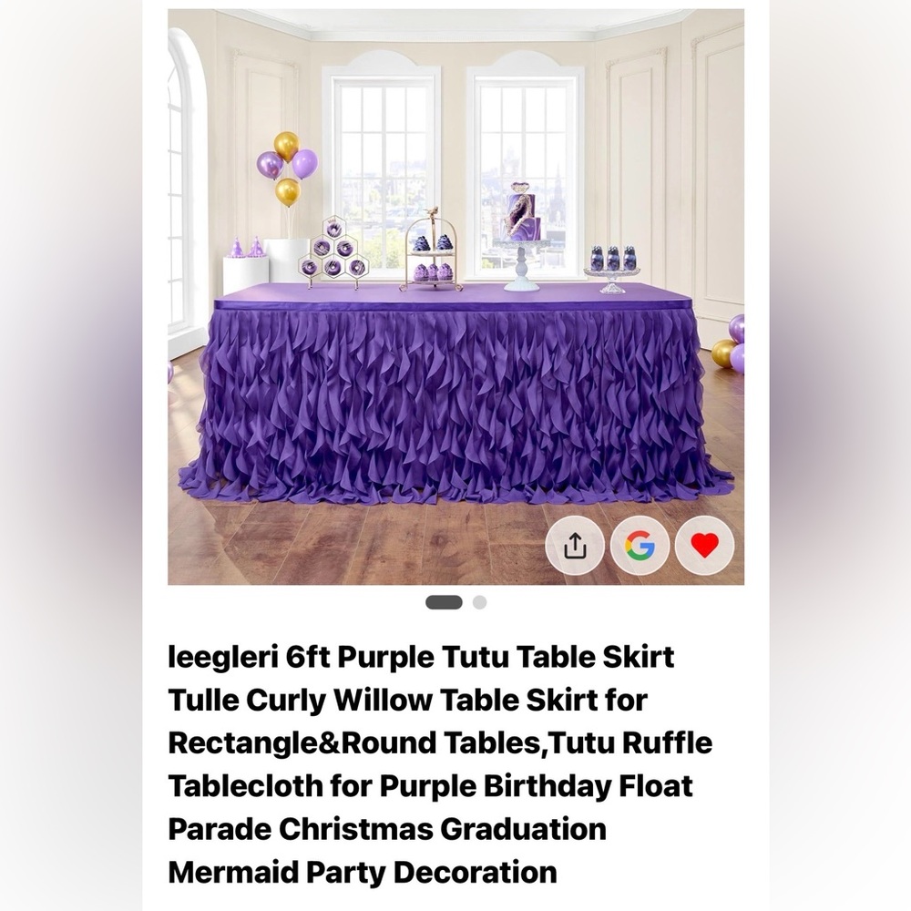 Purple Tutu Table Skirt for Parties